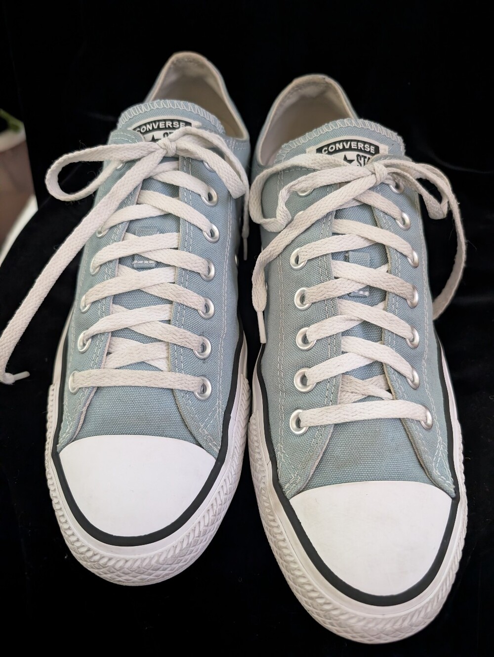 Converse Light Blue Low Top Sneakers with White Trim
